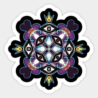 Amanita muscaria magic muschrooms queen psychedelic symmetry pattern Sticker